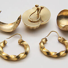 Group of Unmarked Gold Earrings