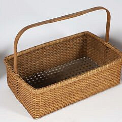 Group of Three Antique American Folk Art Woven Splint Baskets