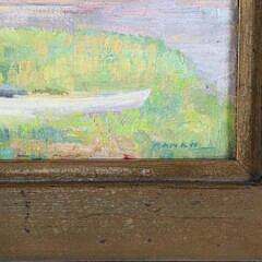 Vintage 1920s Impressionist Painting “Commercial Wharf Nantucket”