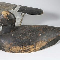 Antique American Folk Art Canvas Canada Goose and Black Sea Duck Decoys