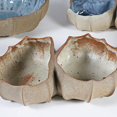 4 Vintage Mid Century Barbara Walch Stoneware Art Pottery Vessels