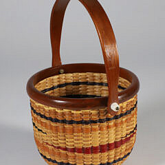 Bud Sloan Contemporary Round Open Swing Handle Nantucket Basket