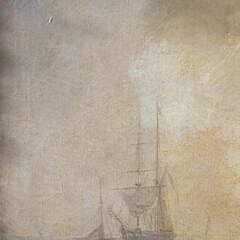 Gaillard de L’Epernay Oil on Canvas “Ships at Anchor” Seascape
