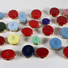 Collection of 29 Nantucket Enamel Boxes from Andersons and the Hub