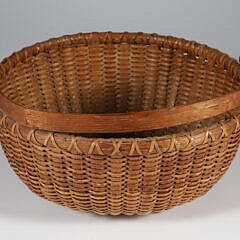 Ferdinard Sylvaro Round Open Swing Handle Nantucket Basket, Original Paper Label