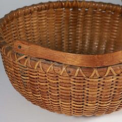 Ferdinard Sylvaro Round Open Swing Handle Nantucket Basket, Original Paper Label