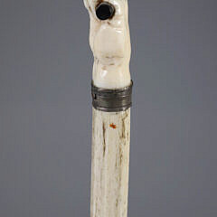 Whaler Made Clenched Fist Holding Ebonized Rod Walking Stick, 19th Century