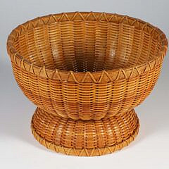 Paul Willer (1930-2025) Two Part Nantucket Basket Compote, signed willer