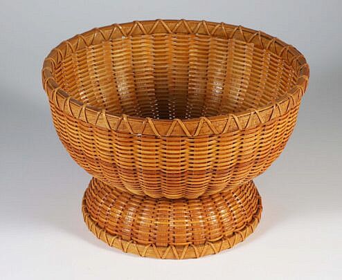 Paul Willer (1930-2025) Two Part Nantucket Basket Compote, signed willer