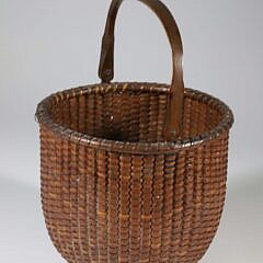 Tall Round Open Swing Handle Nantucket Basket, early 20th Century
