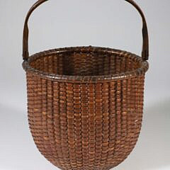 Tall Round Open Swing Handle Nantucket Basket, early 20th Century