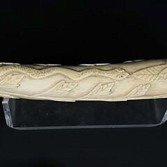 Carved and Scrimshawed Antique Walrus Tusk, 19th Century