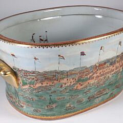 Chinese Export Style Porcelain Footbath