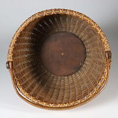 Round Open Swing Handle Nantucket Basket, late 19th Century