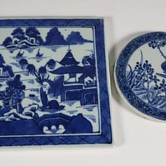 Two Chinese Canton Tiles