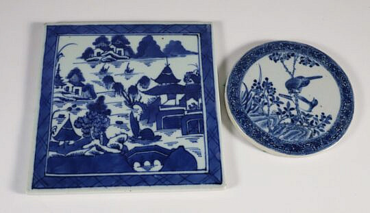 Two Chinese Canton Tiles