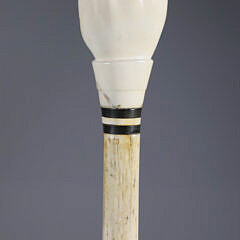 Whaler Made Finely Carved Clenched Fist Walking Stick, 19th Century