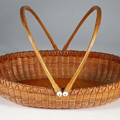 Paul Willers Oval Shallow Double Handle Nantucket Basket, circa 1985