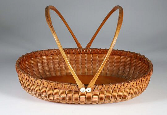 Paul Willers Oval Shallow Double Handle Nantucket Basket, circa 1985