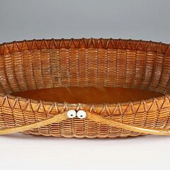 Paul Willer Oval Shallow Double Handle Nantucket Basket, circa 1985