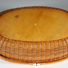 Paul Willer Oval Shallow Double Handle Nantucket Basket, circa 1985