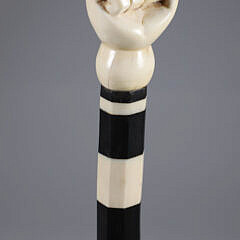 Whaler Made Masculine Clenched Fist Walking Stick, 19th Century