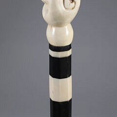Whaler Made Masculine Clenched Fist Walking Stick, 19th Century