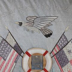 Antique Japanese Sailor’s Souvenir Silk, “In Memory of My Visit to Panama Canal”