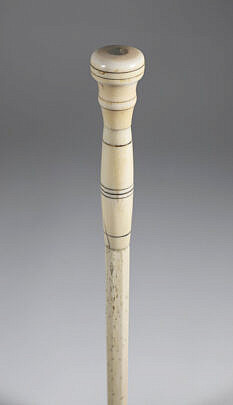 Whaler Made Knob Drip Walking Stick, 19th Century, on wood shaft