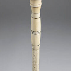 Whaler Made Knob Drip Walking Stick, 19th Century, on wood shaft