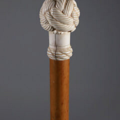 Whaler Made Turks Knot Grip Walking Stick, 19th Century