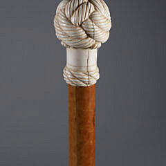 Whaler Made Turks Knot Grip Walking Stick, 19th Century