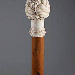 Whaler Made Turks Knot Grip Walking Stick, 19th Century
