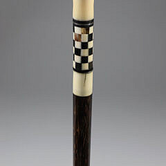 Whaler Made Scrimshaw Walking Stick “Ship Sirius”, 19th Century