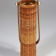 Nantucket Basket Bud Vase with Glass Liner by Sal, circa 2012