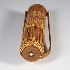 Nantucket Basket Bud Vase with Glass Liner by Sal, circa 2012