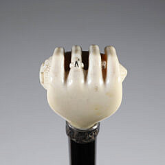 Whaler Made Clenched Fist Holding a Strawberry Walking Stick, 19th Century