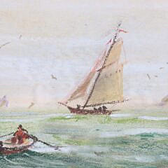 Wayne Morrell Watercolor and Colored Pencil “Off Gloucester Waters”, circa 1973