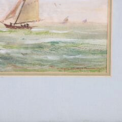 Wayne Morrell Watercolor and Colored Pencil “Off Gloucester Waters”, circa 1973
