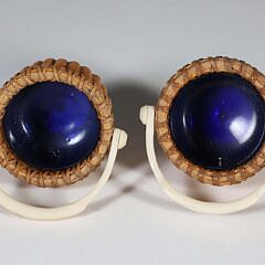 Pair of Paul Willer Nantucket Open Salts with Ivory Handles and Base