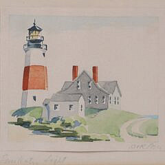 Doris and Richard Beer Watercolor on Paper “Sankaty Light”