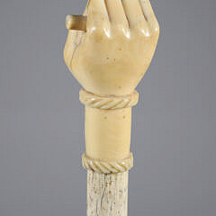 Whaler Made Clenched Fist Holding a Rod Walking Stick, 19th Century