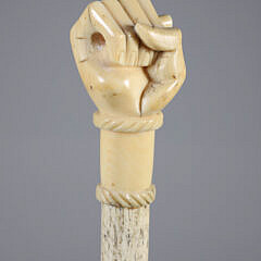 Whaler Made Clenched Fist Holding a Rod Walking Stick, 19th Century