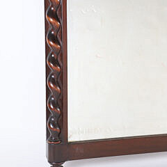 Antique Mahogany Barley Twist Wall Mirror