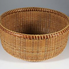 Stanick Round Open Nantucket Basket, Inscribed 2007, with initial "B"