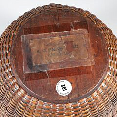 Samuel C. Crawford Rare Baleen Stave Woven Round Open Swing Handle Nantucket Basket
