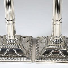 Pair of George III Style Sheffield Silver Plated Candlesticks