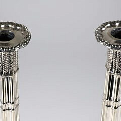 Pair of George III Style Sheffield Silver Plated Candlesticks