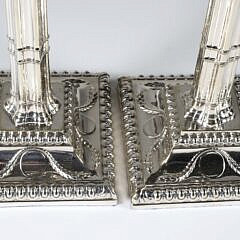 Pair of George III Style Sheffield Silver Plated Candlesticks