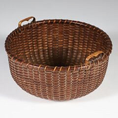 Finely Woven Round Open Nantucket Basket, 19th Century